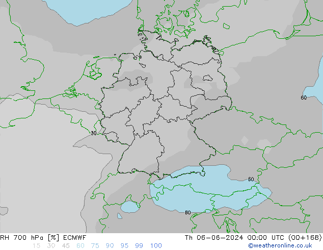 700 hPa Nispi Nem ECMWF Per 06.06.2024 00 UTC