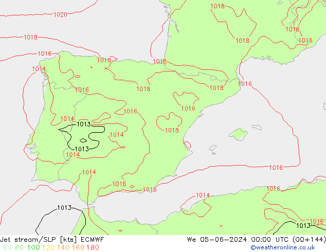 Jet stream/SLP ECMWF St 05.06.2024 00 UTC