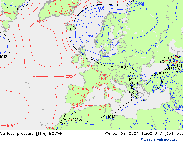 приземное давление ECMWF ср 05.06.2024 12 UTC