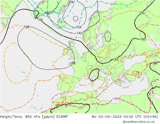Hoogte/Temp. 850 hPa ECMWF ma 03.06.2024 00 UTC