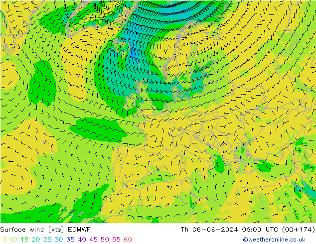  10 m ECMWF  06.06.2024 06 UTC