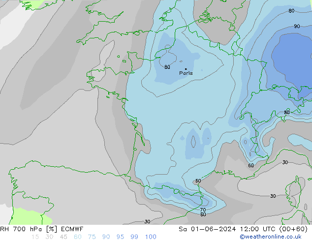 RV 700 hPa ECMWF za 01.06.2024 12 UTC