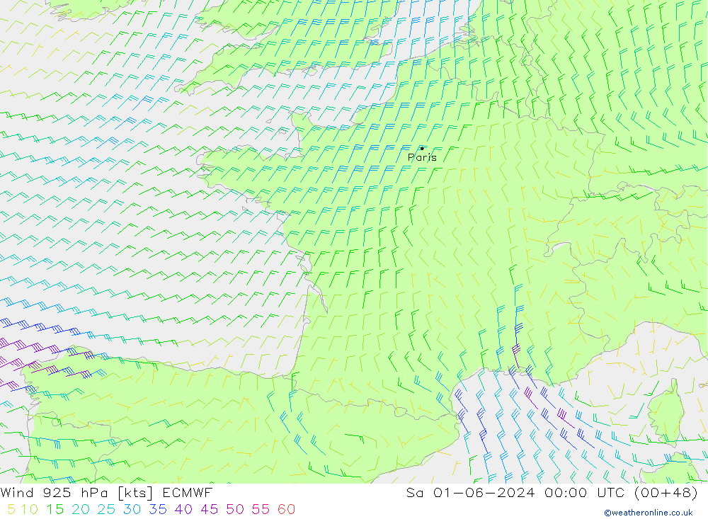 Wind 925 hPa ECMWF So 01.06.2024 00 UTC