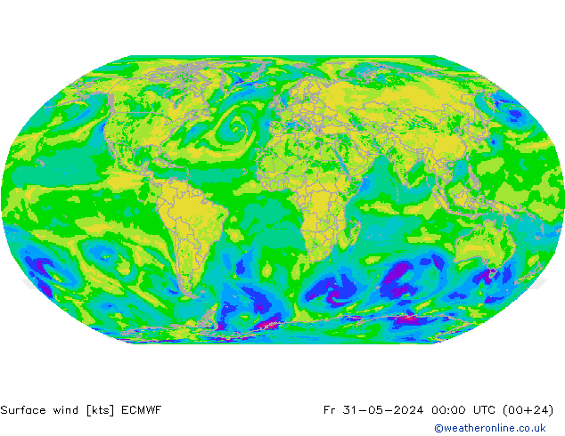 Bodenwind ECMWF Fr 31.05.2024 00 UTC