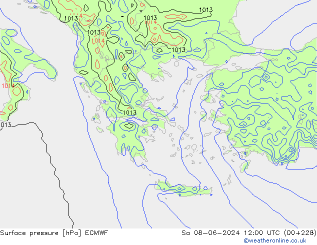 приземное давление ECMWF сб 08.06.2024 12 UTC