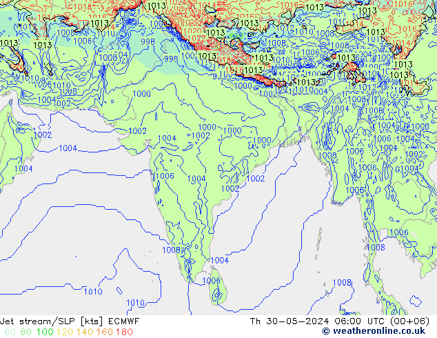 Polarjet/Bodendruck ECMWF Do 30.05.2024 06 UTC