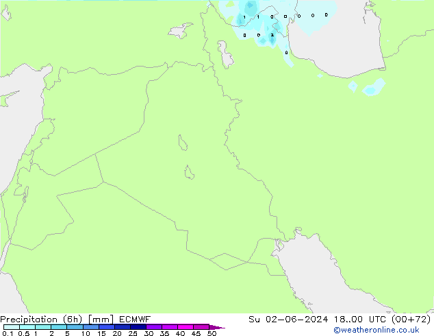 Precipitación (6h) ECMWF dom 02.06.2024 00 UTC