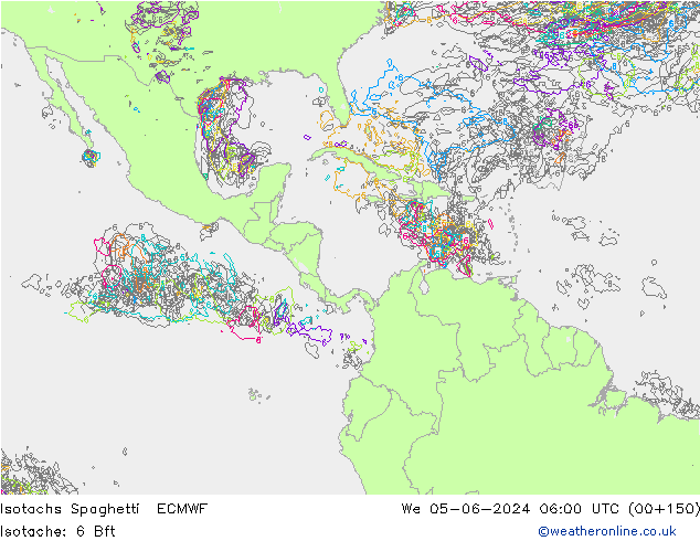 Isotachs Spaghetti ECMWF We 05.06.2024 06 UTC