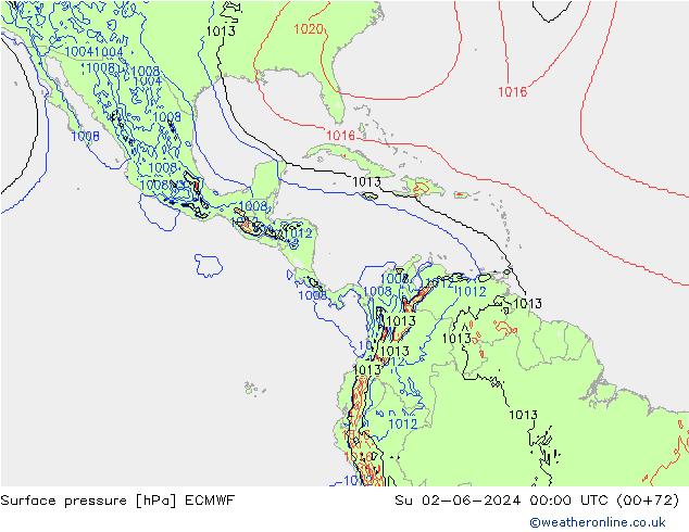 Luchtdruk (Grond) ECMWF zo 02.06.2024 00 UTC