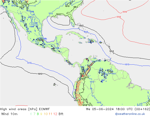 High wind areas ECMWF  05.06.2024 18 UTC