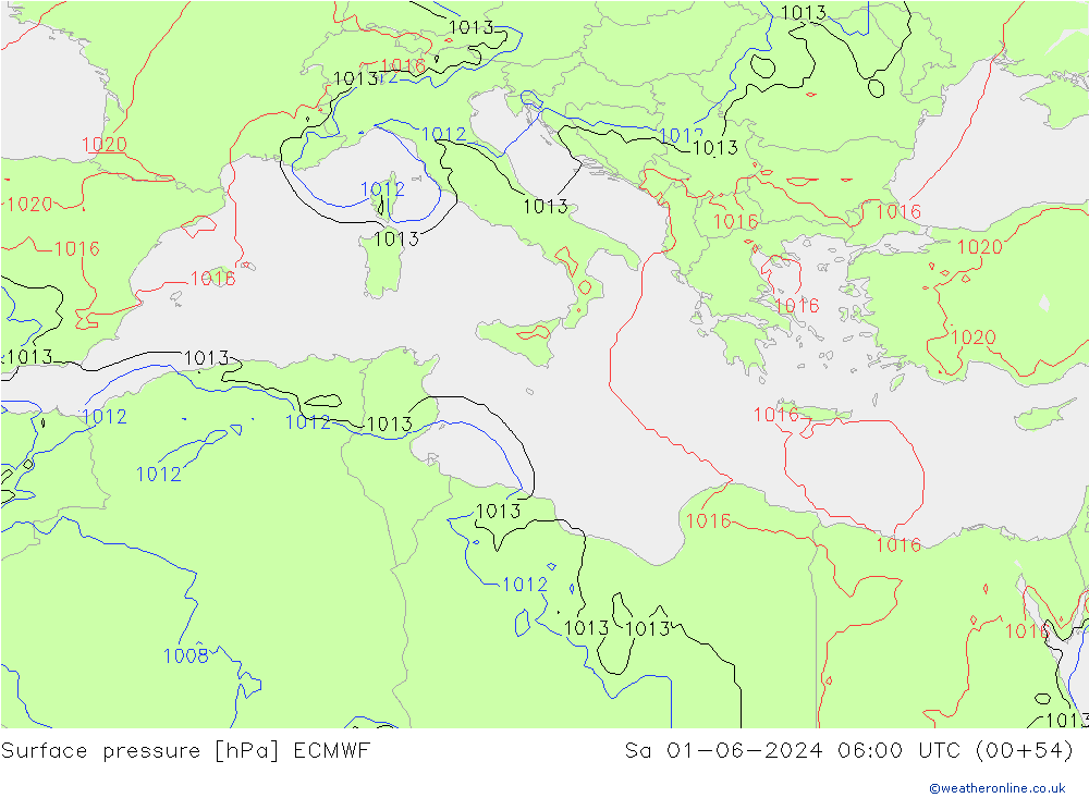 pression de l'air ECMWF sam 01.06.2024 06 UTC