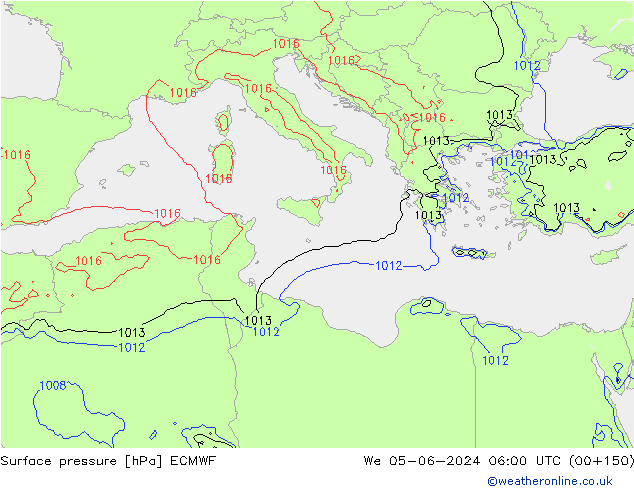 pression de l'air ECMWF mer 05.06.2024 06 UTC