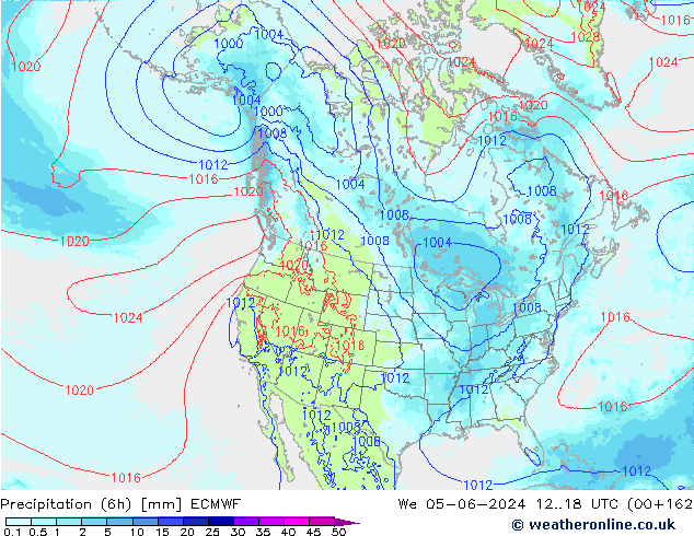 Precipitazione (6h) ECMWF mer 05.06.2024 18 UTC