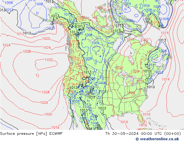 Yer basıncı ECMWF Per 30.05.2024 00 UTC