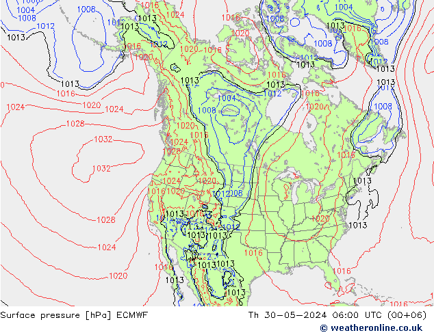 Bodendruck ECMWF Do 30.05.2024 06 UTC