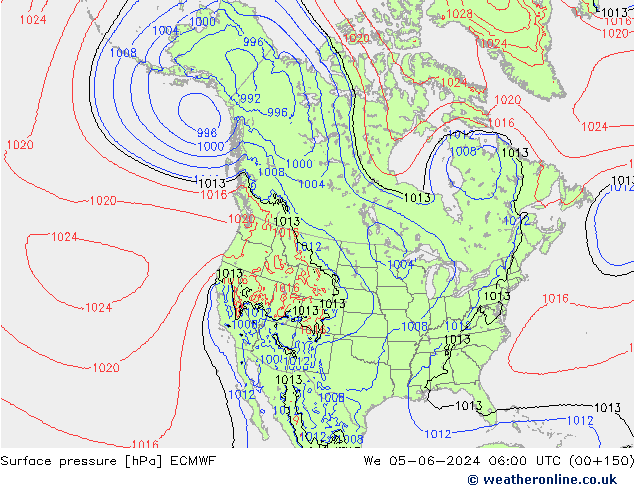 приземное давление ECMWF ср 05.06.2024 06 UTC