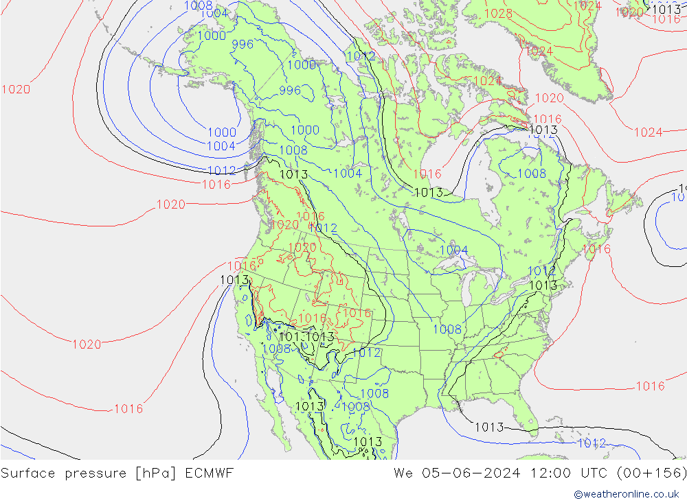 Pressione al suolo ECMWF mer 05.06.2024 12 UTC