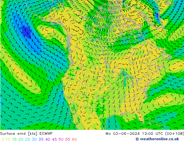 Wind 10 m ECMWF ma 03.06.2024 12 UTC