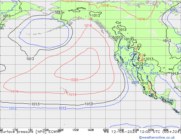 ciśnienie ECMWF śro. 12.06.2024 12 UTC