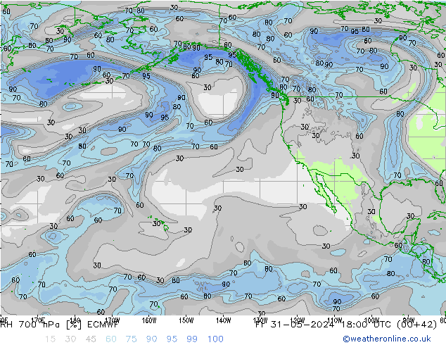 RH 700 hPa ECMWF Fr 31.05.2024 18 UTC