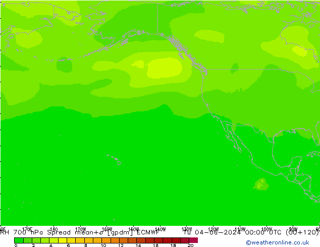 RH 700 hPa Spread ECMWF Tu 04.06.2024 00 UTC