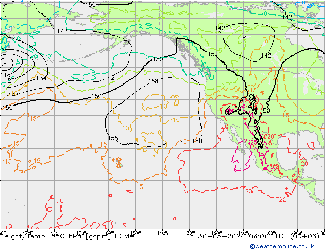 Height/Temp. 850 hPa ECMWF Th 30.05.2024 06 UTC