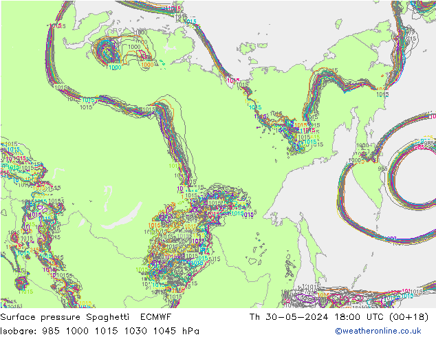 Yer basıncı Spaghetti ECMWF Per 30.05.2024 18 UTC