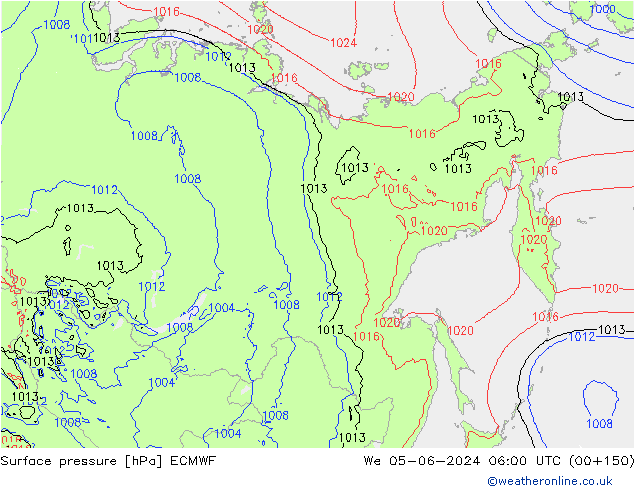 Atmosférický tlak ECMWF St 05.06.2024 06 UTC