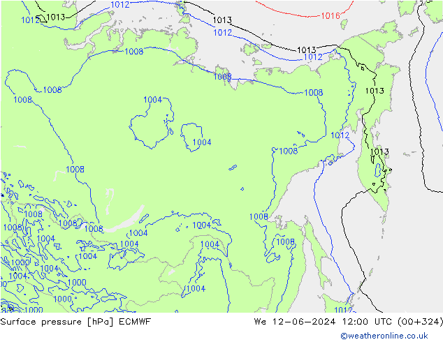 pression de l'air ECMWF mer 12.06.2024 12 UTC