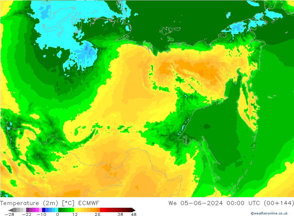 température (2m) ECMWF mer 05.06.2024 00 UTC
