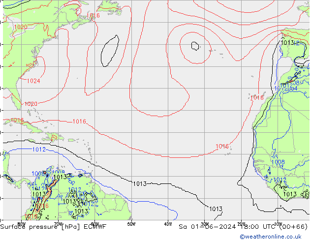 Surface pressure ECMWF Sa 01.06.2024 18 UTC