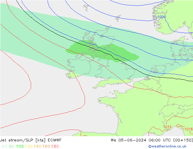 Jet stream/SLP ECMWF We 05.06.2024 06 UTC