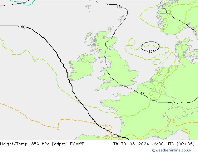 Height/Temp. 850 hPa ECMWF  30.05.2024 06 UTC