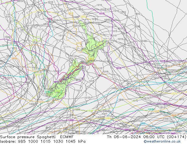 Yer basıncı Spaghetti ECMWF Per 06.06.2024 06 UTC