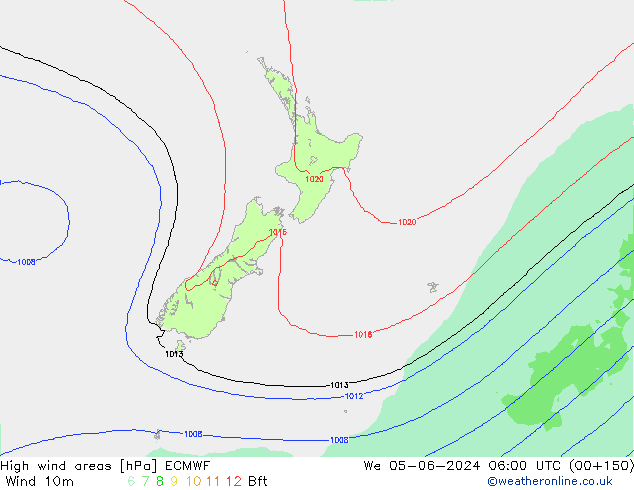 High wind areas ECMWF St 05.06.2024 06 UTC