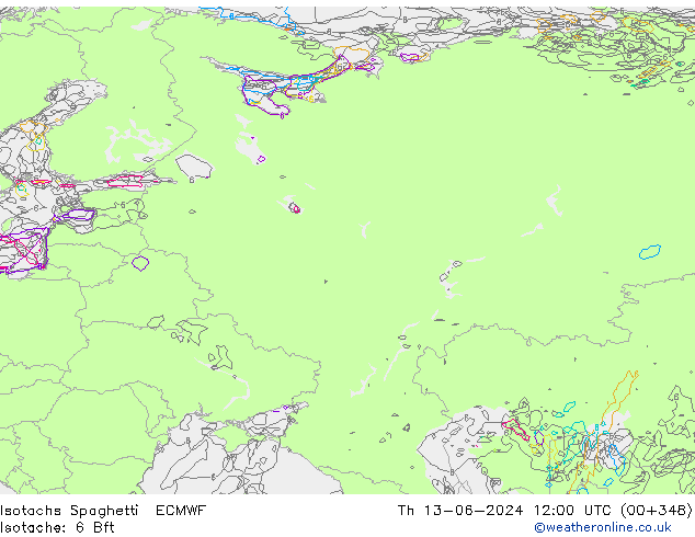 Isotachs Spaghetti ECMWF  13.06.2024 12 UTC