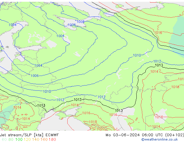 Jet stream ECMWF Seg 03.06.2024 06 UTC