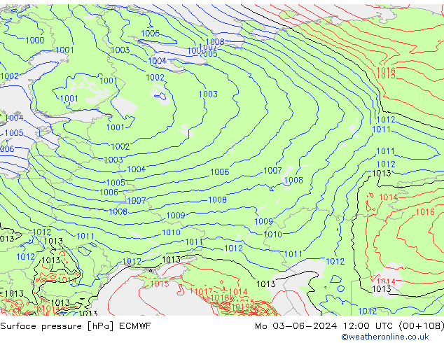 Yer basıncı ECMWF Pzt 03.06.2024 12 UTC