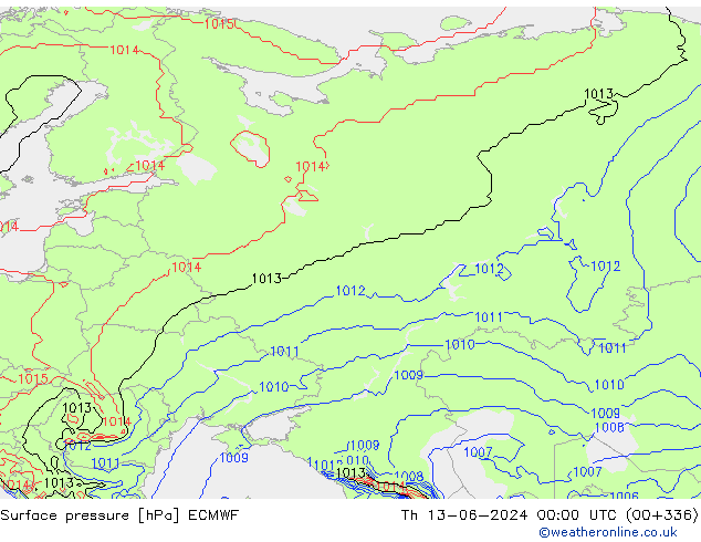 Bodendruck ECMWF Do 13.06.2024 00 UTC
