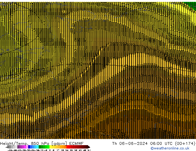 Hoogte/Temp. 850 hPa ECMWF do 06.06.2024 06 UTC