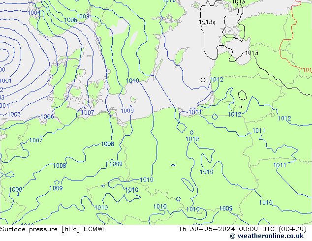 pression de l'air ECMWF jeu 30.05.2024 00 UTC