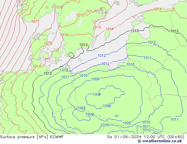 Yer basıncı ECMWF Cts 01.06.2024 12 UTC