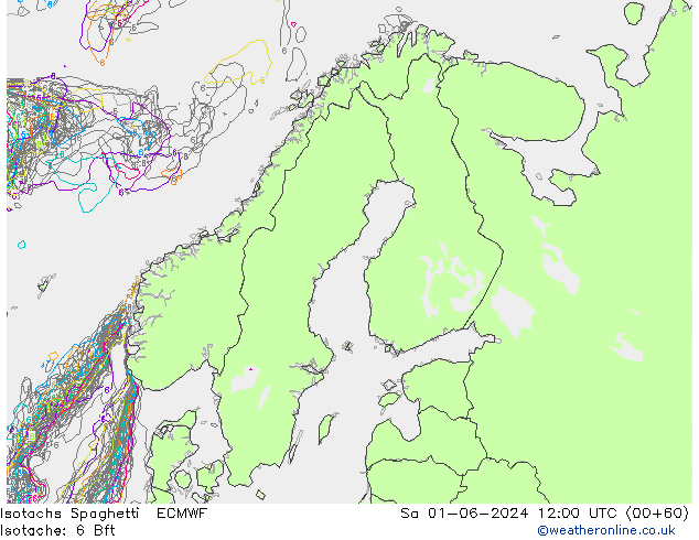 Eşrüzgar Hızları Spaghetti ECMWF Cts 01.06.2024 12 UTC