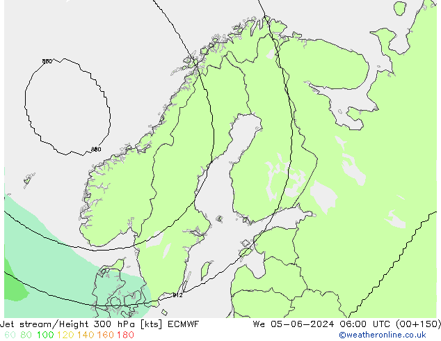 Corriente en chorro ECMWF mié 05.06.2024 06 UTC