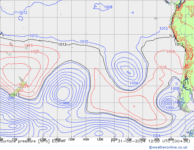 приземное давление ECMWF пт 31.05.2024 12 UTC