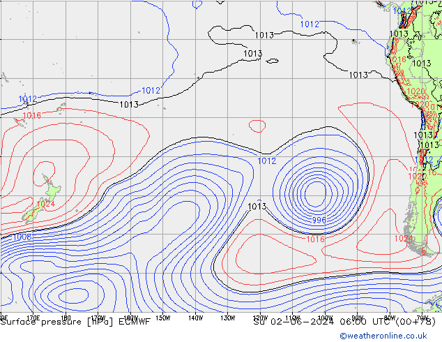 pression de l'air ECMWF dim 02.06.2024 06 UTC