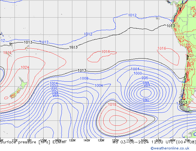 Yer basıncı ECMWF Pzt 03.06.2024 12 UTC