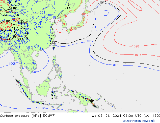 pression de l'air ECMWF mer 05.06.2024 06 UTC