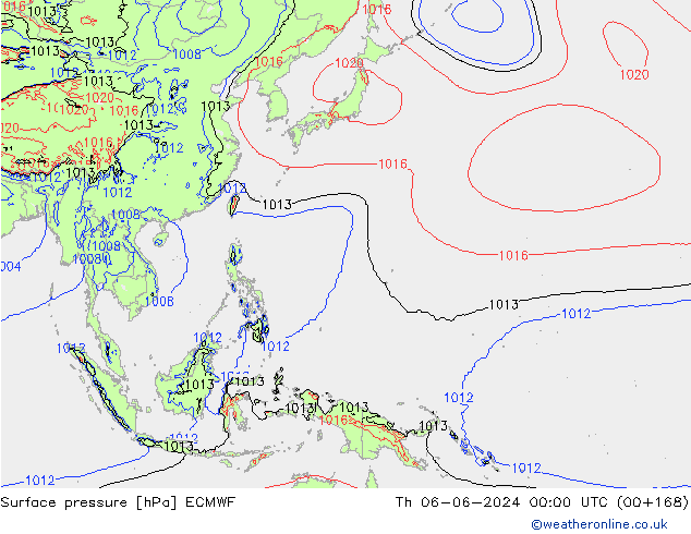 приземное давление ECMWF чт 06.06.2024 00 UTC