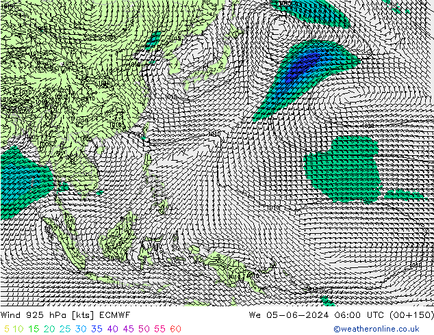 Wind 925 hPa ECMWF We 05.06.2024 06 UTC